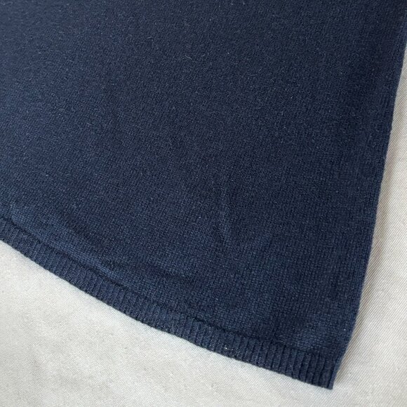 Saks Fifth Avenue “Real Clothes” Navy Cashmere Silk Sweater Large — Short Sleeve - Picture 9 of 13